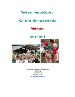 Förskolan - KMS Kullaviks Montessoriskola