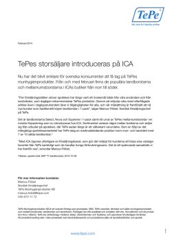 TePes storsäljare introduceras på ICA