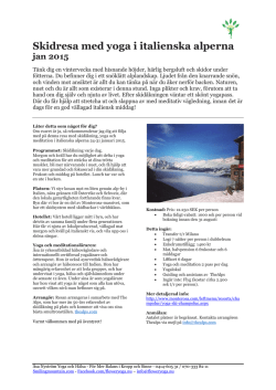 Programblad – Skidresa med yoga i italienska alperna jan 2015