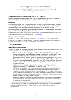 Ramsö Vägförening - Verksamhetsåret 2012/2013 1
