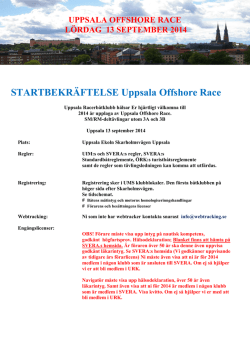 STARTBEKRÄFTELSE Uppsala Offshore Race
