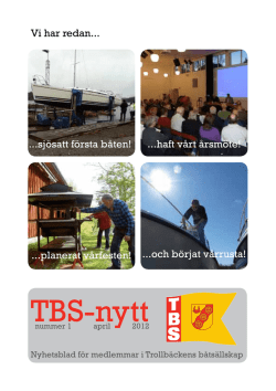 2012 nr1 TBS-nytt - Trollbäckens Båtsällskap