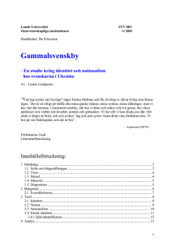 C-uppsats Gammalsvenskby – Louise Lindgreen