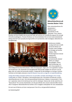 Nätverkskonferens på Svenska skolan i Paris (2