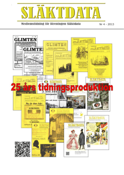 Tidningen Släktdata - nr 4 2013 som pdf