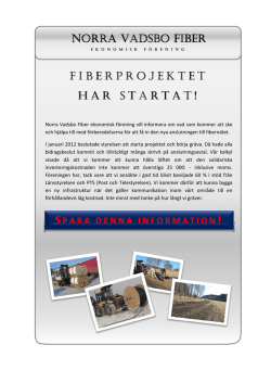 Informationsfolder Mars - Norra Vadsbo Fiber Ekonomisk förening