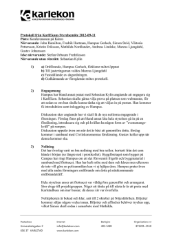 Protokoll från KarlEkons Styrelsemöte 2011-03-07