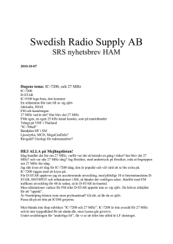 2010-10-07 - Swedish Radio Supply AB
