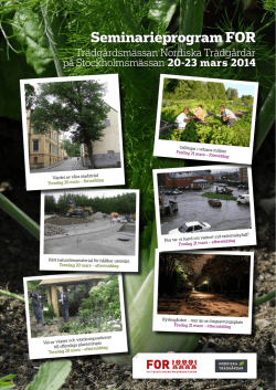 Seminarieprogram FOR - Nordiska trädgårdar