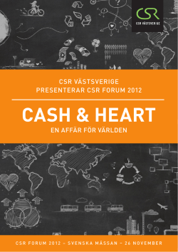 CASH & HEART - CSR Västsverige