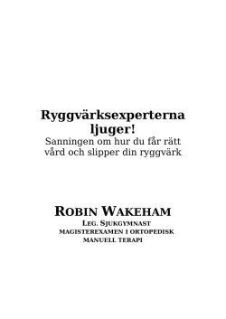 Ryggvärksexperterna ljuger som pdf