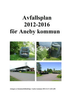 Avfallsplan 2012-2016 för Aneby kommun