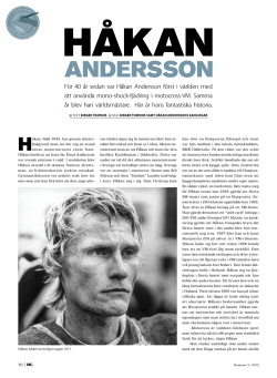För 40 år sedan var Håkan Andersson först i