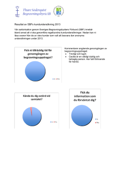 Resultat av SBFs kundundersökning 2013