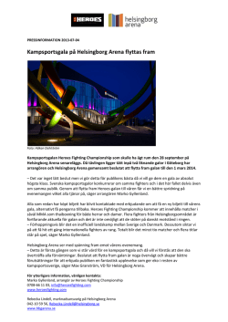 Kampsportsgala på Helsingborg Arena flyttas fram