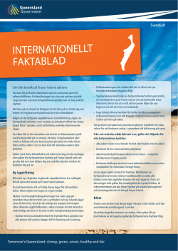 Fraser Island road safety fact sheet (Swedish text)