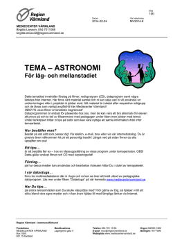 TEMA – ASTRONOMI - Mediecenter Värmland