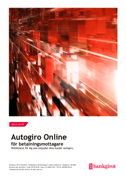 Autogiro Online för betalningsmottagare - Instruktion