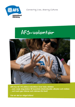 AFS-volontär - AFS nätverk i Stockholm