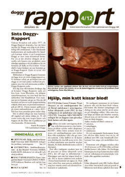 Sista Doggy- Rapport Hjälp, min katt kissar blod!