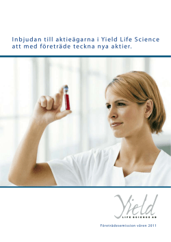 Memorandum 2011 - Yield Life Science