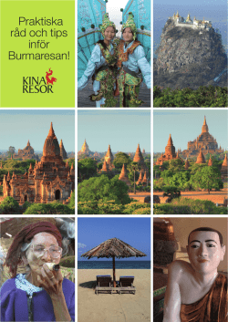 Praktiska råd och tips inför Burmaresan!