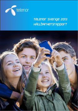 Telenor Sverige 2013 Hållbarhetsrapport