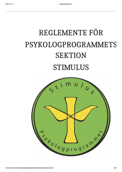 Reglementet - Psykologprogrammet.se