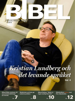 Nummer 1 2014 - Svenska Bibelsällskapet