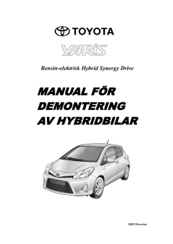 MANUAL FÖR DEMONTERING AV HYBRIDBILAR - Toyota