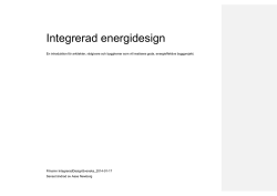 2 Varför integrerad energidesign?