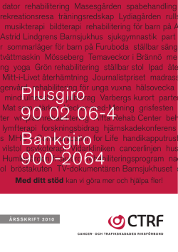 Plusgiro 90 02 06-4 Bankgiro 900-2064