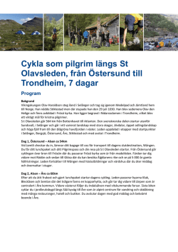 Program pilgrimscykling St Olavsleden 2015, Östersund