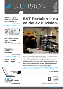 BNT Portalen — nu en del av Bilvision.