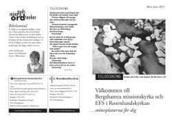 Programblad - Bergshamra Missionskyrka