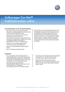 LADDA NER bruksanvisningen - VW Car-Net