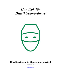 Handbok för - Riksföreningen för operationssjukvård