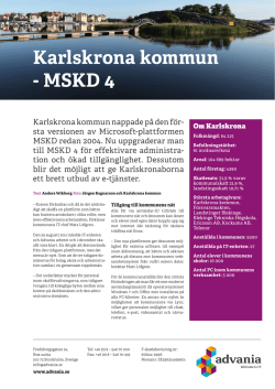 Karlskrona kommun MSKD4.pdf - Platform Modernization Alliance