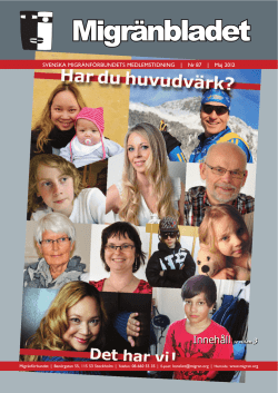 Migränbladet 87 - Svenska Migränförbundet