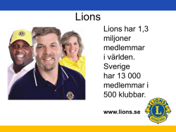 Info om Lions! - Lions Distrikt 101-N