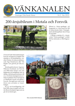 Nr 2 2010 - Läs pdf - Göta kanals vänner