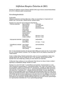 Stiftelsens verksamhetsberättelse 2013 (pdf-fil)