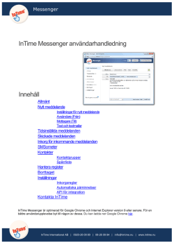 InTime Messenger användarhandledning Innehåll