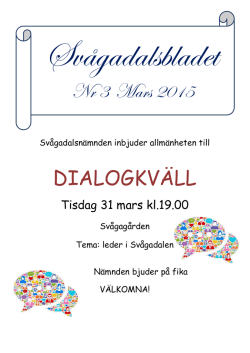 Svågadalsbladet mars 2015