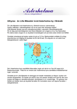 Uthyres: ön Lilla Måsskär invid Asterholma by i Brändö