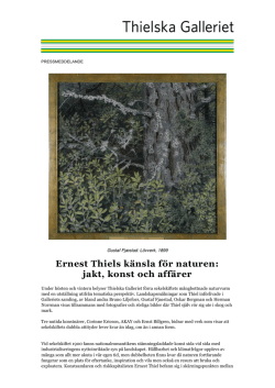 Pressmeddelande - Höstens utställning på Thielska Galleriet