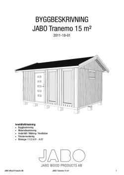 Tranemo 15 - Byggbeskrivning Svenska 20111001
