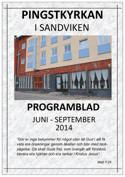 Programblad juni - Pingstkyrkan i Sandviken
