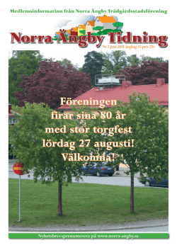 Tidning 2 2011 - Norra Ängby Trädgårdsstadsförening
