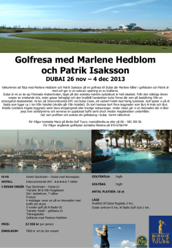 Golfresa med Marlene Hedblom och Patrik Isaksson